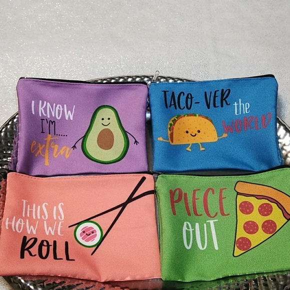 👝BOGO NEW CUTE SAYINGS CLOTH COSMETIC BAGS - Picture 2 of 8